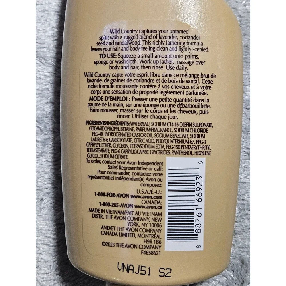 NWT Avon Wild Country 2-in-1 Hair and Body Wash 5 FL OZ